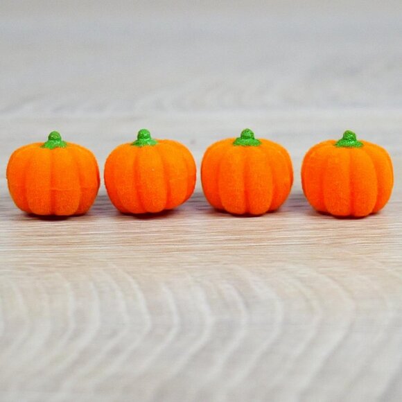 3 for $20 -‎ 1" Miniature Flocked Pumpkins - Set of 4 - Fall & Halloween Crafts - Picture 1 of 8